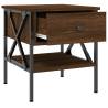 Stylish Brown Oak Bedside Table - 40x42x45 cm