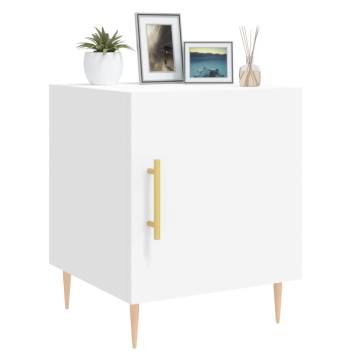 Modern White Bedside Cabinet 40x40x50 cm - Engineered Wood