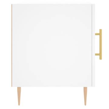 Modern White Bedside Cabinet 40x40x50 cm - Engineered Wood