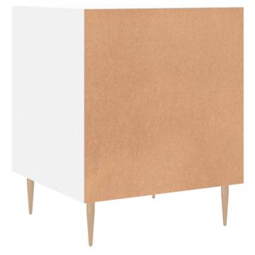 Modern White Bedside Cabinet 40x40x50 cm - Engineered Wood