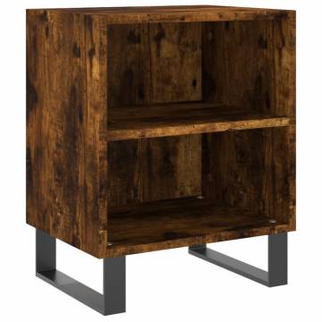 Elegant Smoked Oak Bedside Cabinet - 40x30x50 cm | HipoMarket