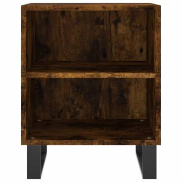 Elegant Smoked Oak Bedside Cabinet - 40x30x50 cm | HipoMarket