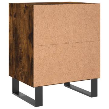 Elegant Smoked Oak Bedside Cabinet - 40x30x50 cm | HipoMarket