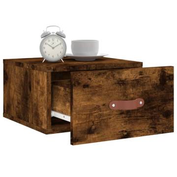 Wall-mounted Bedside Cabinets - 2 pcs Smoked Oak | HipoMarket