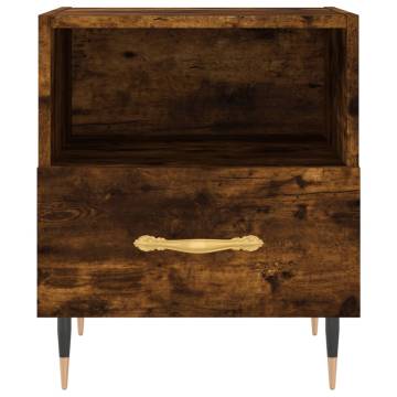 Stylish Smoked Oak Bedside Cabinets - Set of 2