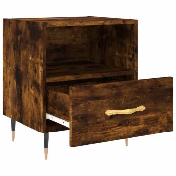 Stylish Smoked Oak Bedside Cabinets - Set of 2