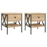 Sonoma Oak Bedside Tables - 2 pcs Industrial Style | Hipomarket