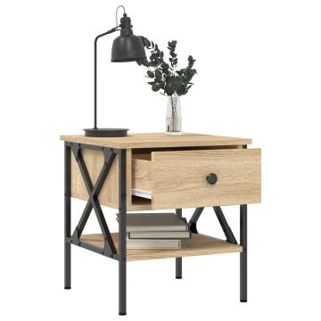 Sonoma Oak Bedside Tables - 2 pcs Industrial Style | Hipomarket