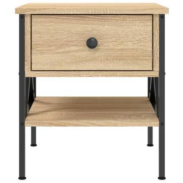 Sonoma Oak Bedside Tables - 2 pcs Industrial Style | Hipomarket