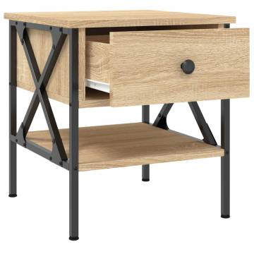 Sonoma Oak Bedside Tables - 2 pcs Industrial Style | Hipomarket