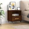 Stylish Brown Oak Bedside Cabinet - Modern & Functional