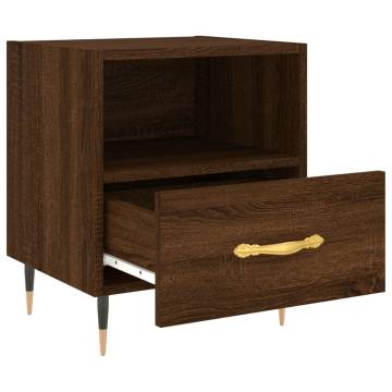 Stylish Brown Oak Bedside Cabinet - Modern & Functional