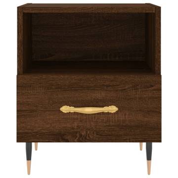 Stylish Brown Oak Bedside Cabinet - Modern & Functional