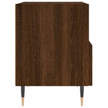 Stylish Brown Oak Bedside Cabinet - Modern & Functional