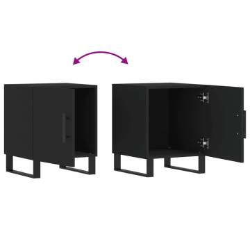 Stylish Black Bedside Cabinets - Set of 2 | Hipomarket