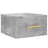 Wall-mounted Bedside Cabinets - Concrete Grey - 2 Pcs