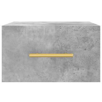 Wall-mounted Bedside Cabinets - Concrete Grey - 2 Pcs