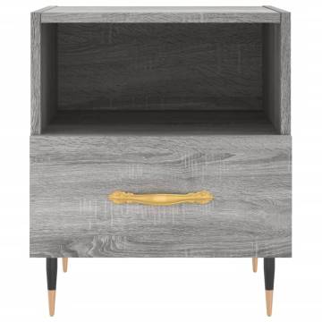 Stylish Grey Sonoma Bedside Cabinet - 40x35x47.5 cm