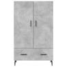 Stylish Highboard in Concrete Grey | 69.5x31x115 cm