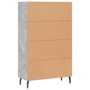 Stylish Highboard in Concrete Grey | 69.5x31x115 cm