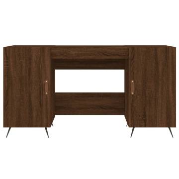 Elegant Brown Oak Desk 140x50 cm | Durable Engineered Wood