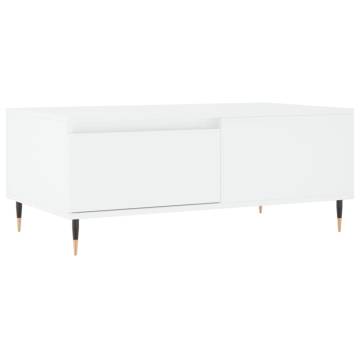 Stylish White Coffee Table 90x50 cm - Engineered Wood | HipoMarket