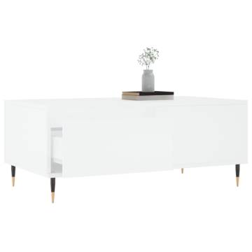 Stylish White Coffee Table 90x50 cm - Engineered Wood | HipoMarket