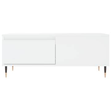 Stylish White Coffee Table 90x50 cm - Engineered Wood | HipoMarket