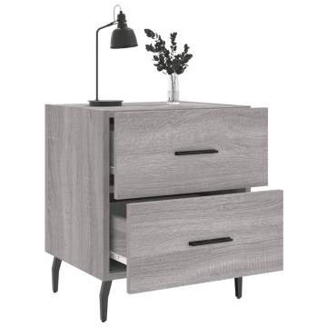 Bedside Cabinet Grey Sonoma - Modern Engineered Wood Design