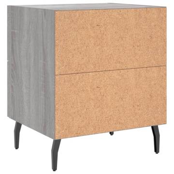 Bedside Cabinet Grey Sonoma - Modern Engineered Wood Design