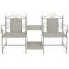 2 Seater Garden Bench - Vintage Style Steel Grey | Hipo Market