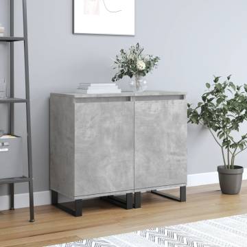 Stylish 2 pcs Concrete Grey Sideboards - 40x35x70 cm