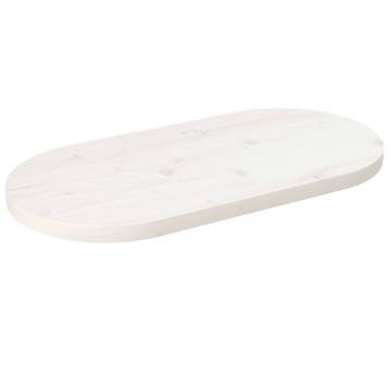 Table Top White 80x40 cm - Solid Pine Oval | HiPoMarket