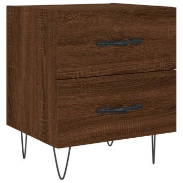 Brown Oak Bedside Cabinet - Modern Storage & Style | HipoMarket