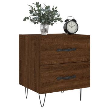 Brown Oak Bedside Cabinet - Modern Storage & Style | HipoMarket