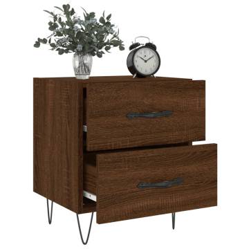 Brown Oak Bedside Cabinet - Modern Storage & Style | HipoMarket