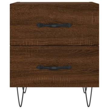 Brown Oak Bedside Cabinet - Modern Storage & Style | HipoMarket