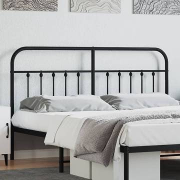 Stylish Metal Headboard Black 160 cm - Hipomarket UK