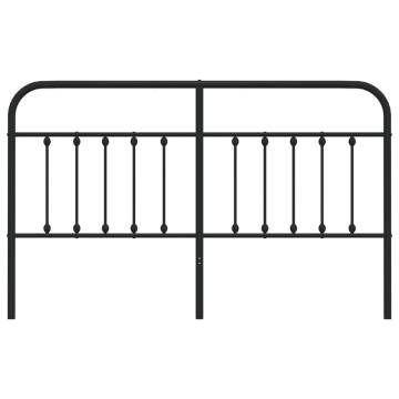 Stylish Metal Headboard Black 160 cm - Hipomarket UK