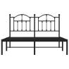 Metal Bed Frame with Headboard Black 140x200 cm - Hipomarket