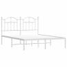 White Metal Bed Frame with Headboard 140x200 cm - HipoMarket