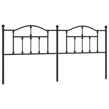 Stylish Black Metal Headboard - 200 cm | HipoMarket