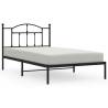 Metal Bed Frame with Headboard Black - 107x203 cm | HipoMarket