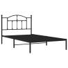 Metal Bed Frame with Headboard Black - 107x203 cm | HipoMarket