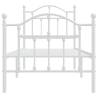 Elegant White Metal Bed Frame with Headboard - Small Single 75x190cm