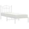 Metal Bed Frame with Headboard White 90x190 cm - Hipomarket