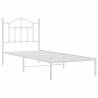 Metal Bed Frame with Headboard White 90x190 cm - Hipomarket