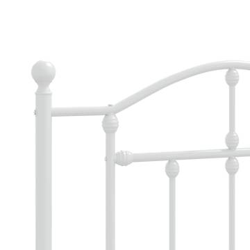 Metal Bed Frame with Headboard White 90x190 cm - Hipomarket