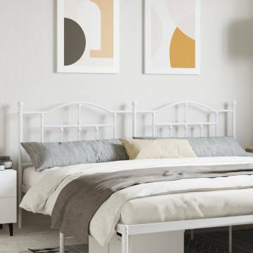 White Metal Headboard 200 cm - Stylish & Sturdy Design