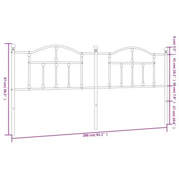 White Metal Headboard 200 cm - Stylish & Sturdy Design